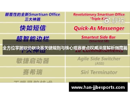 全方位掌握欧协联决赛关键规则与核心观赛要点权威深度解析指南篇